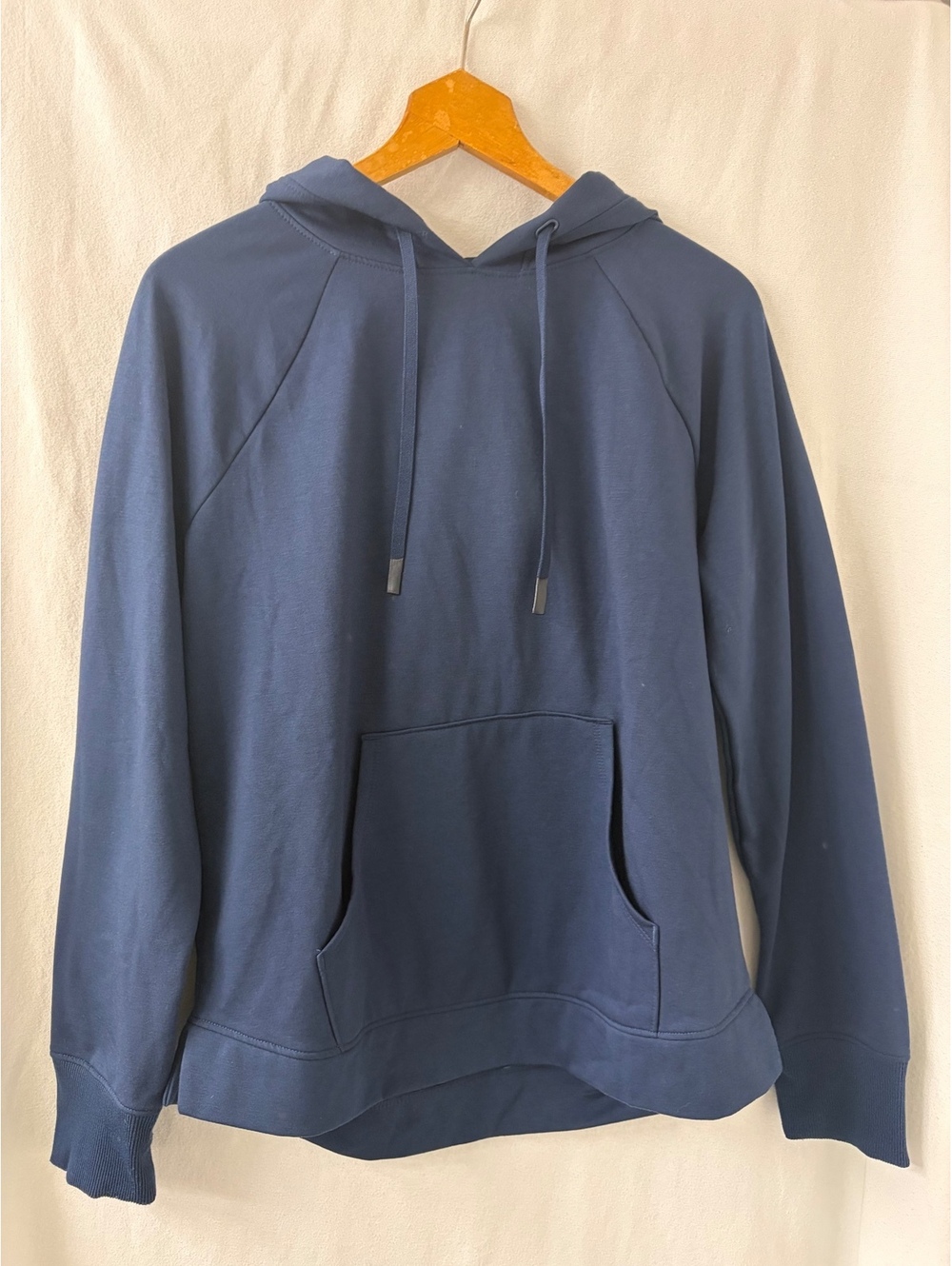 Athletic Works Girls Medium 8-10 Blue Pullover Hoodie Sweatshirt Kangaroo Pocket